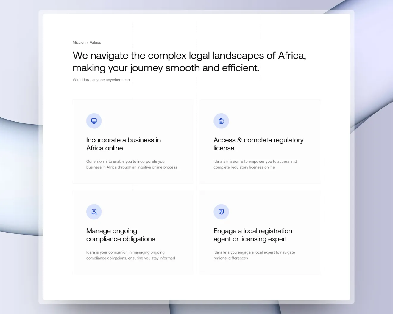 Idara Site Mockup