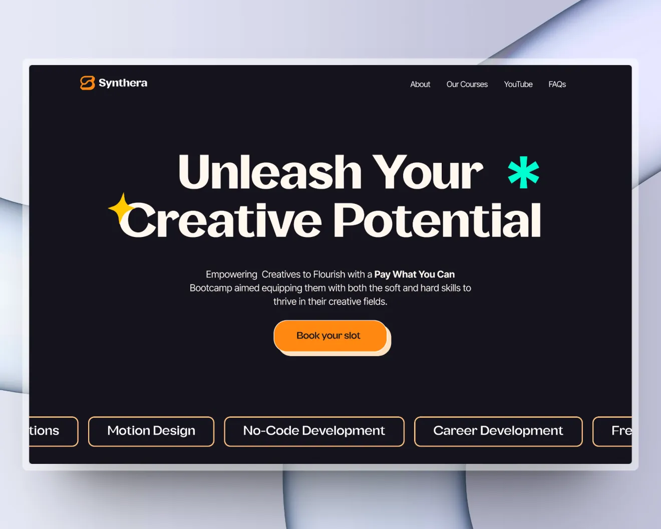 Synthera Site Mockup