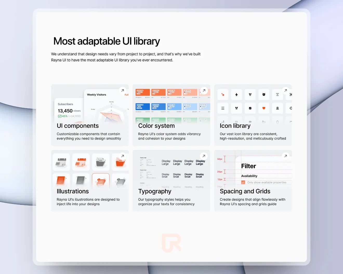 Rayna UI Design System Site Mockup